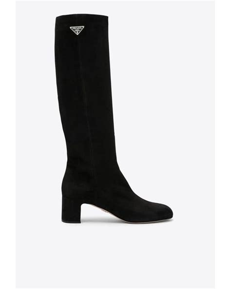 prada thigh high suede boots|prada 55 leather ankle boots.